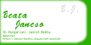 beata jancso business card